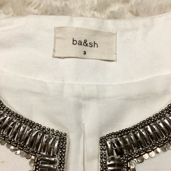 BA&SH [RARE] Luna Metal-Embellished Ivory Jacket - Size 3 (10) - Picture 12 of 15